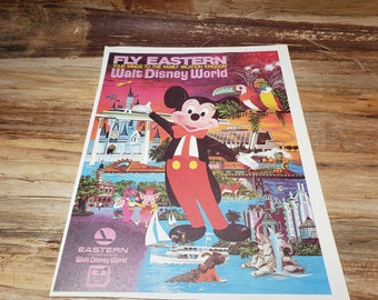 Mini poster Mickey Mouse, livre découpé des années 1970
