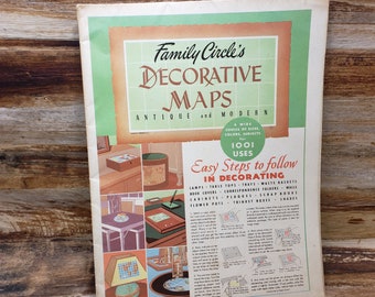 Family Circles Decorative Maps, 1950s vintage map book