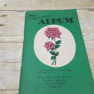 Needlework Album 1954, Detroit News, Vintage needlepoint booklet, Hard to find