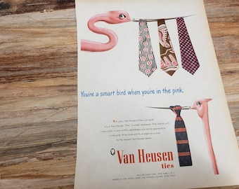 Vintage Van Heusen tie ad, 1947, True magazine