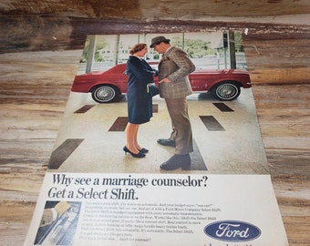 Anuncio de Ford de mediados de siglo, anuncio de coche clásico