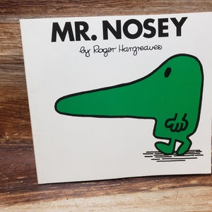 Mr Nosey , Roger Hargreaves , Mr men book, vintage kids book