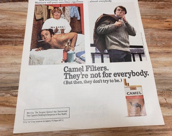Vintage Camel Cigarette Ad, década de 1960, Anuncio de revista,