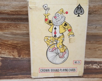 Vintage Clown Playing Cards, King size, 1960s