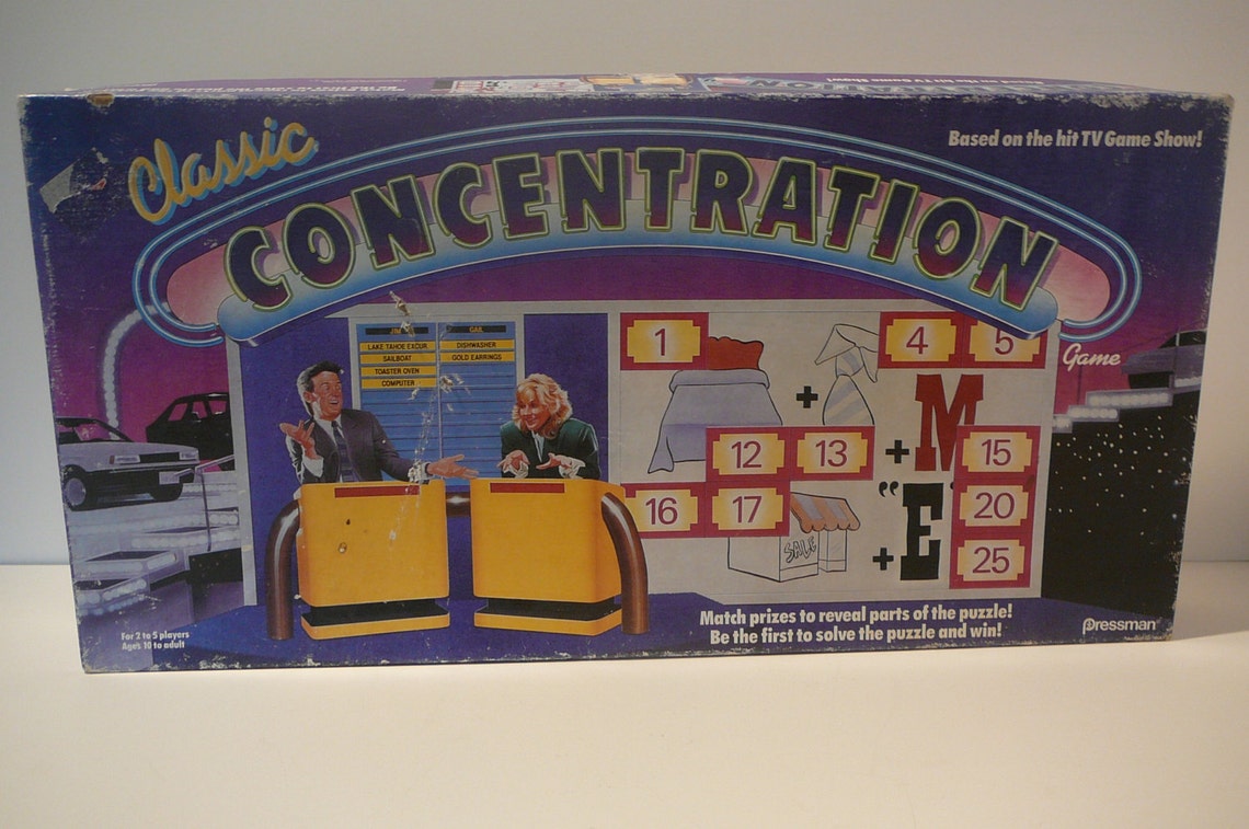 Classic Concentration board game 1988 Etsy