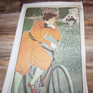 Vintage Cycles ad 1940s art nouveau  cycles poster art
