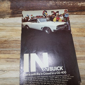 Vintage Car Magazine Ad , 1967, Buick GS-400, vintage Buick ad