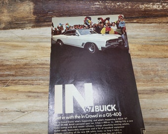 Anuncio de revista de coches clásicos, 1967, Buick GS-400, anuncio de Buick clásico