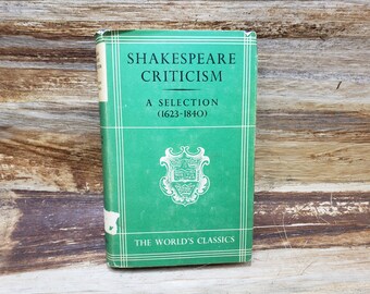 La critique de Shakespeare 1623-1840, livre vintage, 1958
