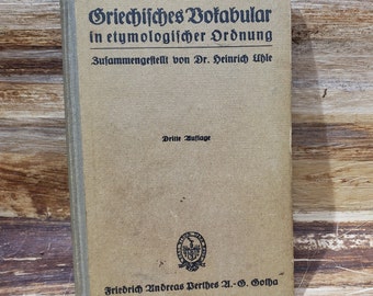 Dictionnaire grec-allemand 1915 livre ancien