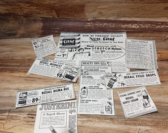 9 Pieces of Vintage Health remedy ephemera 1940s Lot 70