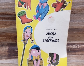 Make it with Socks and Stockings  1965, Retro book, ,Craft book