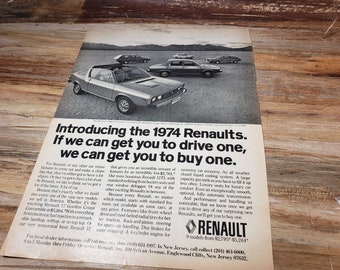 Vintage Renaults Car ad 1974 Vintage car ad,