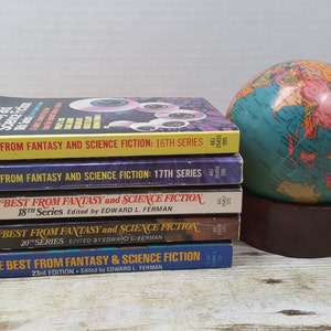 The Best From Fantasy and Science Fiction, Set of 5, 1960s-1970s, vintage sci fi, science fiction