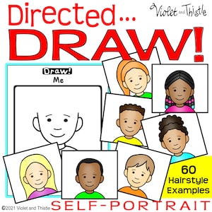 Directed Drawing Self Portrait Template for Kids Back to School Write Kid Learn How to Draw Step by Step Guide Art Activity Digital Download