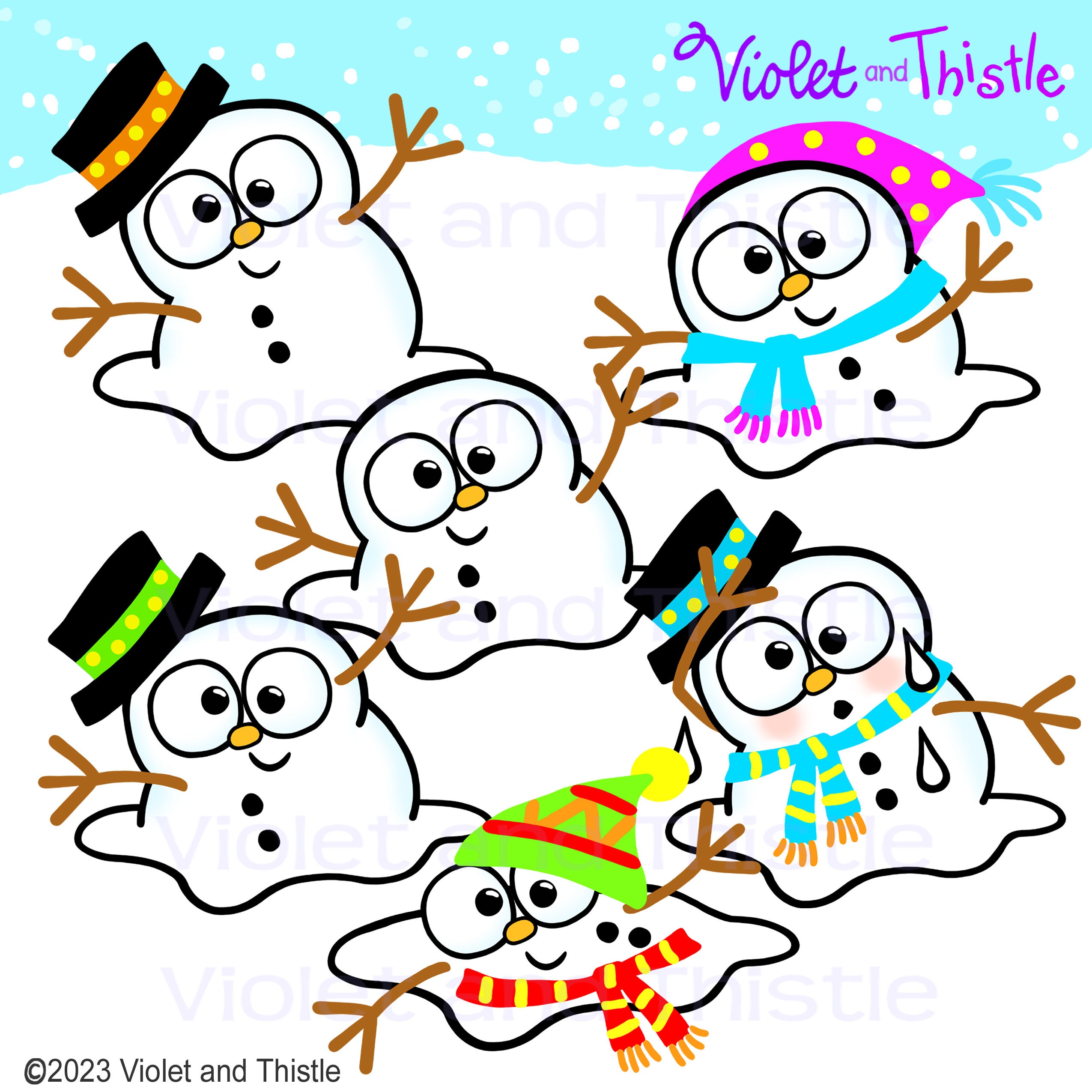 Melting Snowman Clipart Melted Snowman Puddle Clip Art Winter Cute Fun  Evaporating Water Warm Spring Thaw Clipart Instant Digital Download - Etsy