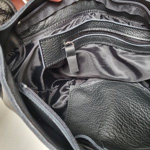 Black banana bag, bag crossbody purse, Medium soft shoulder bag, casual purse, gift for her, street style, tied belt, Black Croissant bag zdjęcie 8