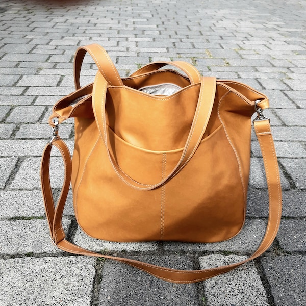 Kamel große Ledertasche für Damen, Kamel Ledertasche, echte Leder, ein Geschenk für eine Frau, Geschenk von Ehemann