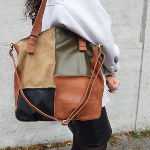 Colorful autumn bag,  shoulder bag, boho bag, terracotta leather bag, country bag, country side, earth colors bag