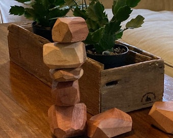 Wooden Stacking Rocks