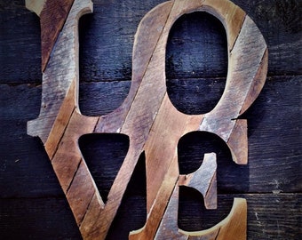 Reclaimed wooden LOVE wall art