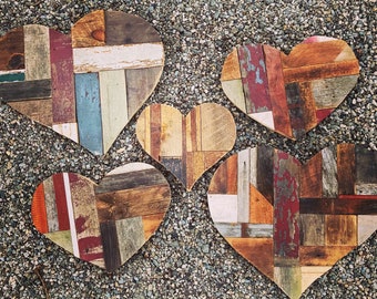Reclaimed wooden hearts
