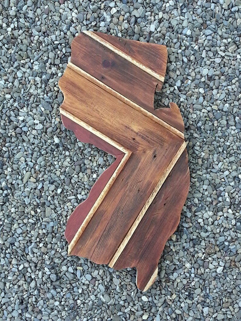 Reclaimed Wood State Wall Art Etsy