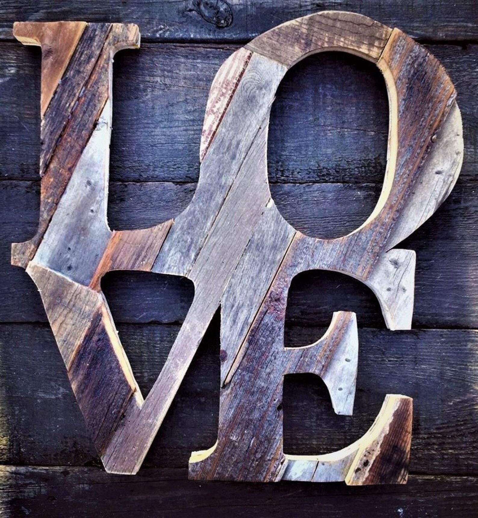 Reclaimed Wooden LOVE Wall Art Etsy