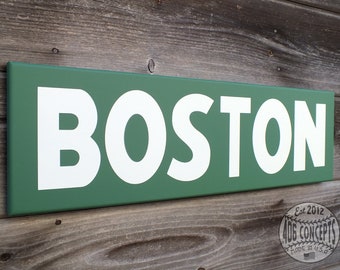 Boston Scoreboard Painted Wood Sign