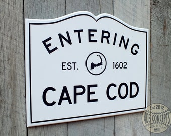 Painted Wooden Entering Cape Cod Sign Outline