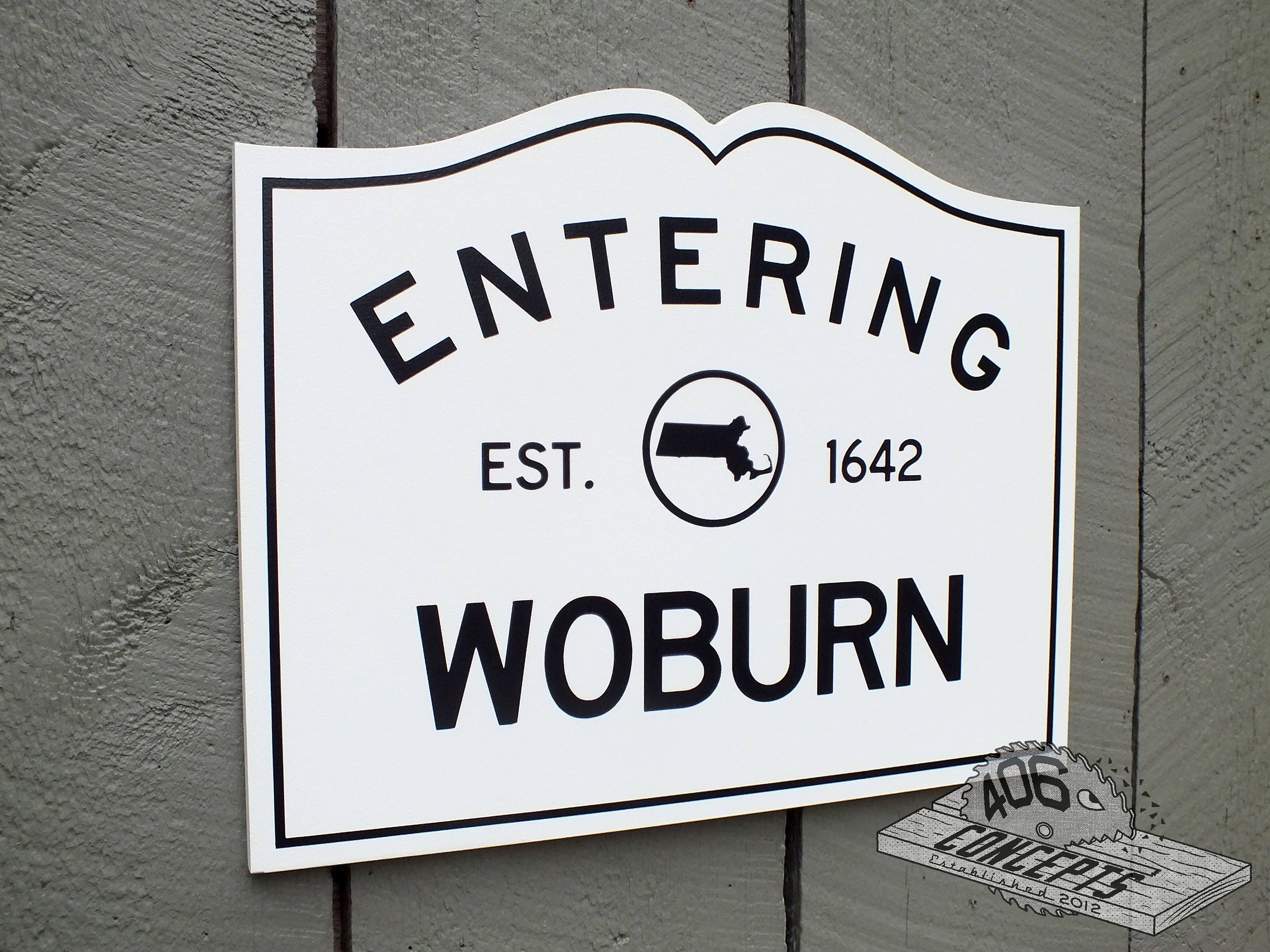 12x15 Painted Wooden Entering Woburn Sign Massachusetts Etsy