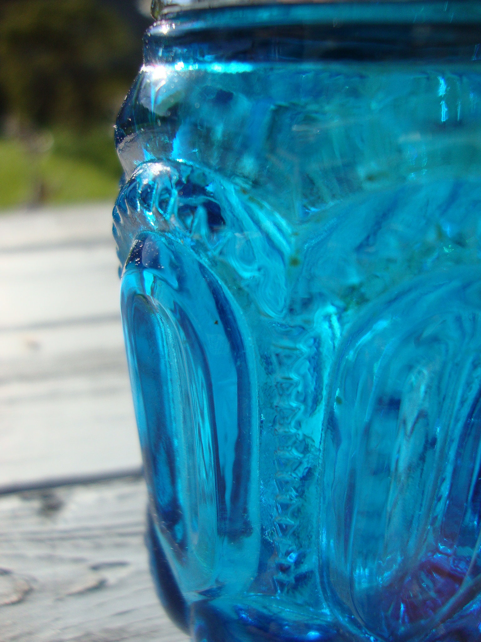 Vintage Blue Molded Glass Salt Shaker With a Metal Lid Etsy Canada