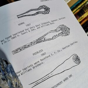 May include: A black and white image of two vintage silverware patterns. The first pattern is labeled "Norma 1907" and the second pattern is labeled "Peerless 1907".