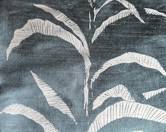 Silk Dupioni palm printed fabric-3 yards