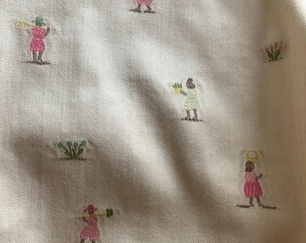 Beacon hill Island toile designer fabric-unique embroidery 5 yards!