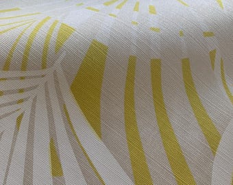 10 yards Bob Collins Palms chintz printed cotton fabric-chartreuse/white print-chartreuse palms-citrine printed linen- chartreuse linen