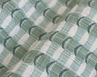 Rebecca Atwood crescent plaid in green- indoor/outdoor performance fabric.  28” x 46”