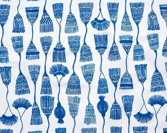 4 yards cotton tassel screen printed fabric-designer