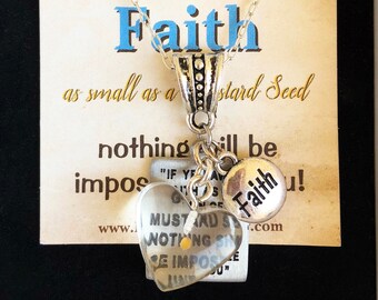 Mustard Seed Long Necklace Jewelry from Matthew 17 20 Faith Prayer Group Baptism Mother’s Day Gift