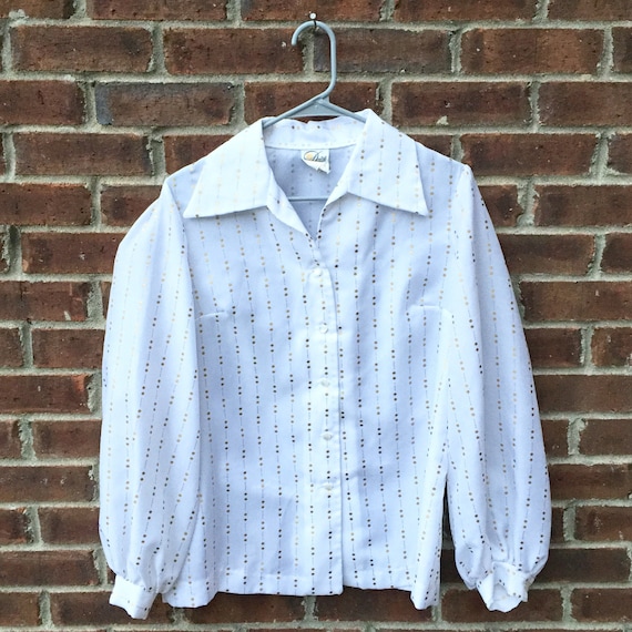 Vintage Women’s Disco Blouse - Large