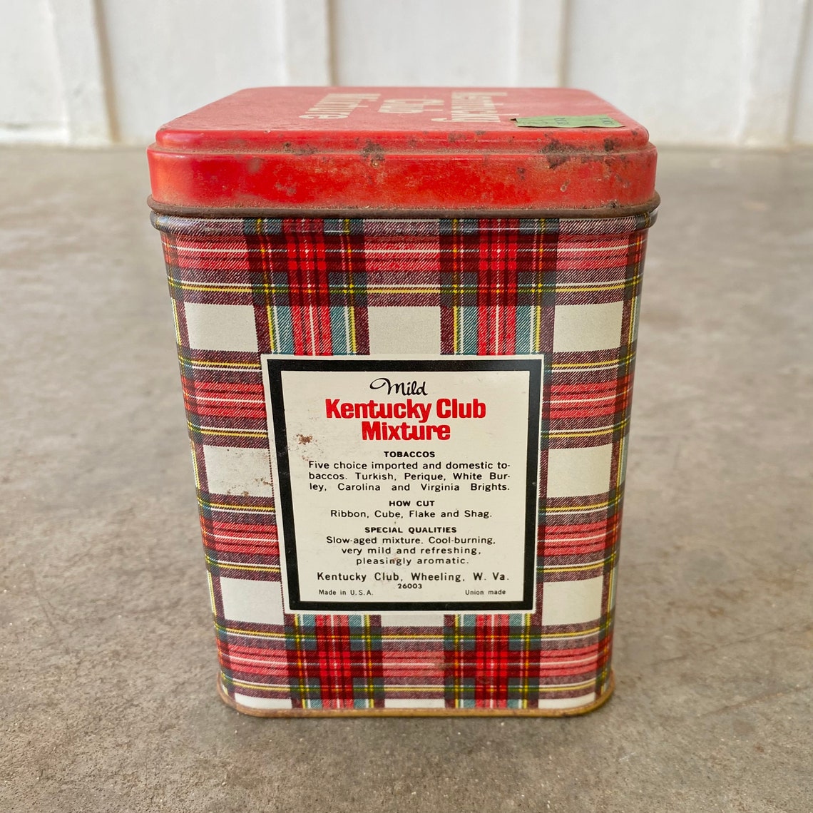 Vintage Kentucky Club Mixture Tobacco Tin Etsy