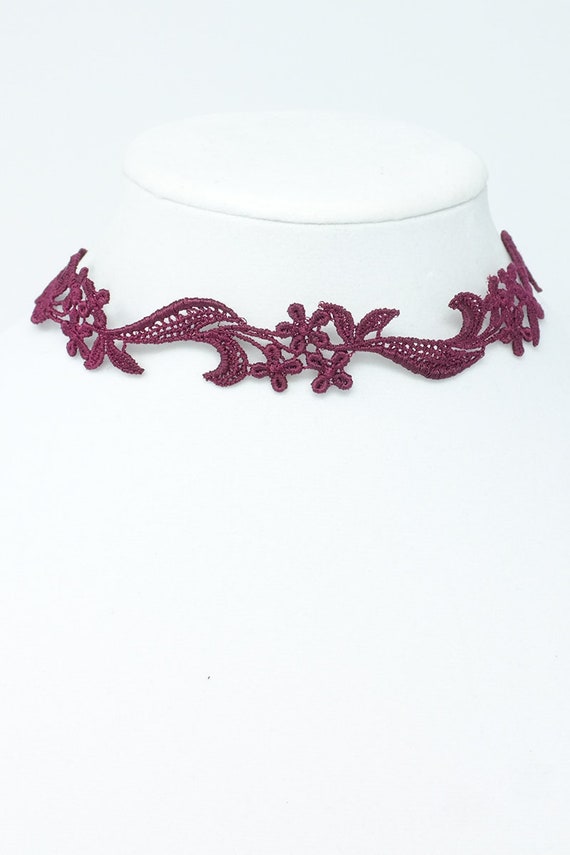 Burgundy Choker for Wedding Maroon 