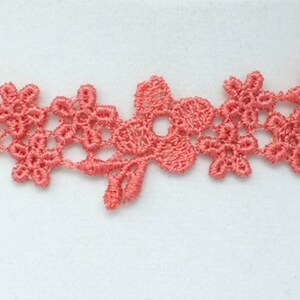 Pink Coral Lace Necklace, Boho Choker made with Floral Lace, Choker Collar with Floral Pattern, Sexy Flower Choker, Unique Jewelry Gift image 2