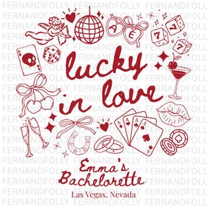 Vegas Bachelorette | Tur i kärlek | Redigerbar Canva-mall | Cricut SVG | HBTQ-vänlig