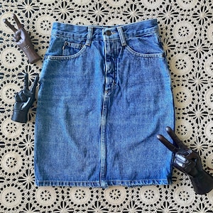 KEEP IT COOL Vintage blauer Jeansrock oberhalb der Knie 100% Baumwolle
