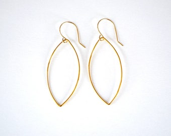 Minimalist 14K gold filled marquise earrings