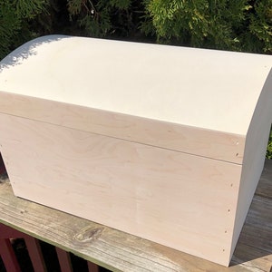 LARGE TREASUrE CHESTS 18&quot; with SHELF Unfinished (but put together) Ready to Decorate. Weddings, Retirement, Birthdays, Wedding Drop Box
