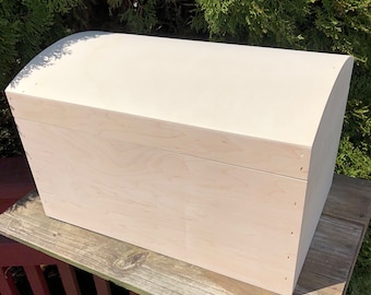 LARGE TREASUrE CHESTS 18" with SHELF Unfinished (but put together) Ready to Decorate. Weddings, Retirement, Birthdays, Wedding Drop Box