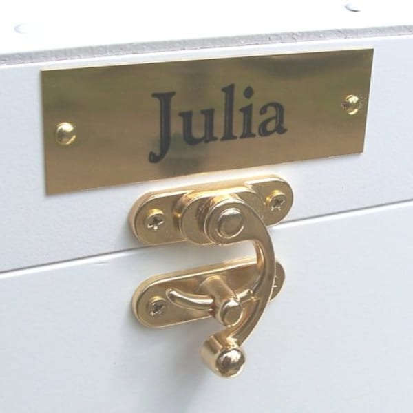 Brass Name Plate for the Small, Medium and Large Chests. 1" x 4" Brass Name Plate