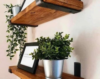 Modern J shaped brackets with Rustic Shelves, Kitchen shelf, laundry shelf, floating shelf, plant window shelf, custom apartment decor